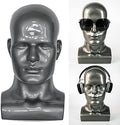 FanLin Male Mannequin Head Professional Manikin Head for Display Wigs Hats Headphone Mask Sunglasses Jewelry and Scravat Display Stand (Light grey) by FanLin
