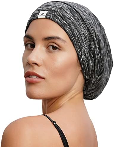 YANIBEST Slouchy Beanie Hat Satin Lined Sleep Cap Chemo Headwear Caps Navy - Image 2