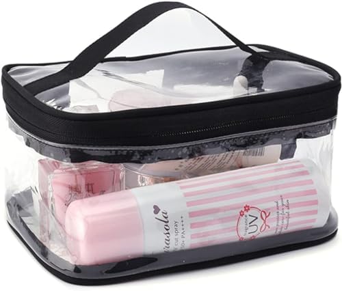 Black Makeup Bag Zipper Waterproof Portable Travel Storage Pouch 2 Pcs - Image 3