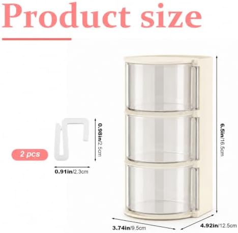 Hair Accessories Organizer, 3-Layer Rotatable Storage Box for Hair Clips - Image 2