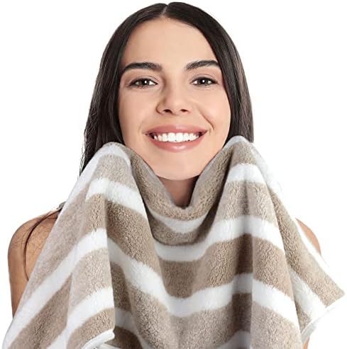 KinHwa Microfiber Hand Towels for Bathroom Soft and Absorbent Face Towels Brown Bathroom Hand Towels for SPA Hair Bath 30inchx16inch 4 Pack - Image 5