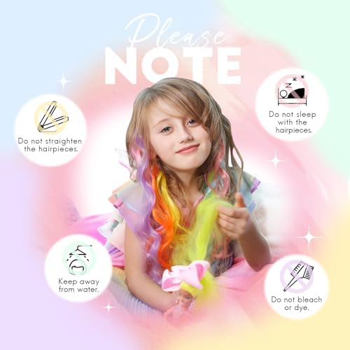 Dreamlover Colored Hair Extensions for Girls, 24 Pieces - Image 6