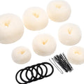 Teenitor Hair Bun Maker Set - 7 Hair Donut for Buns (1 Extra-Large, 2 Large, 2 Medium, 2 Small), 5 Elastic Bands, 20 Hair Pins, Cream White Color by PERFECTYOURBEAUTY