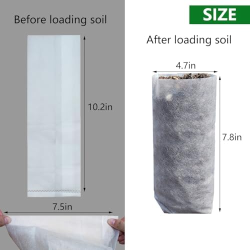 Belit 50 Pcs 10.2" H Deep Nursery Grow Bags, Non-Woven Plants Pots Container for Starting Rooted Plants Vegetable, Flower, Seedling Tree - Image 2