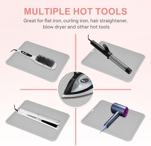 Suafrnut Oversize Silicone Heat Resistant Mat for Hair Tools(14.2" x 11") - Image 5