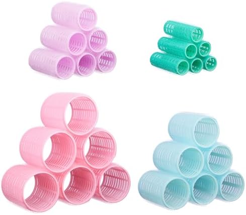 24pc Pastel Colored Self-Grip Velcro Hair Rollers Set - Assorted Sizes - Image 2