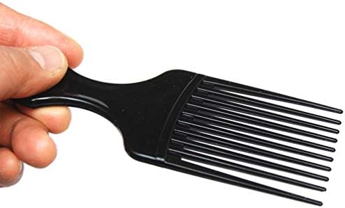 (3 Pack) 5.25" Plastic Afro Pick Lift Hair Comb Detangle Wig Braid Hair Man Styling Comb (Black_B) - Image 7