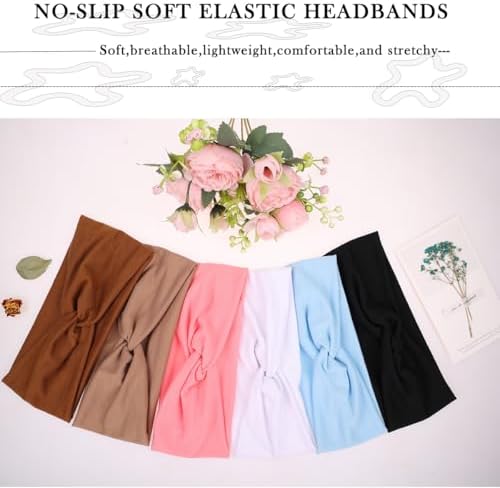 Kachanaa 6 Pack Women's Headbands for Women Boho Women's Hair Non Slip Twisted Cross Elastic Head Bands Headwraps Short Stretchy Thick Fashion Hair Accessories - Image 6