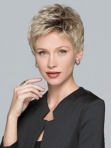Tab Petite Cap Wig Color Sandy Blonde Rooted - Ellen Wille Wigs 3" Short Layers Precision Cut Spiked Pixie Monofilament Crowne Lace Front Natural Hairline Womens Peluca Bundle MaxWigs Hairloss Booklet by Unknown