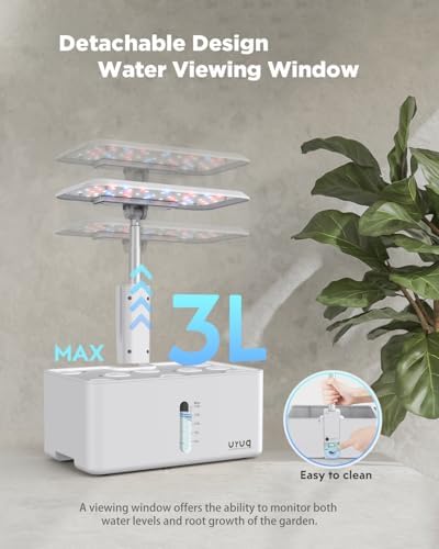 URUQ 8 Pods Hydroponics Growing System with LED Grow Light - White - Image 5