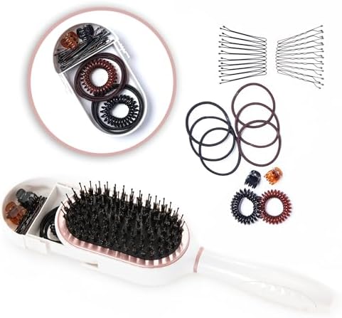BeautyHak PAK Travel Hair Brush with 30 Hair Accessories, Built in Storage by Beauty+HAK