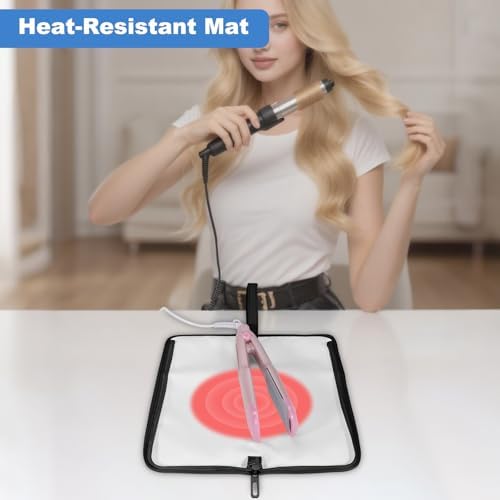 SITHON Hot Tools Holder & Mat, Heat Resistant Hair Tools Travel Bag - Image 2