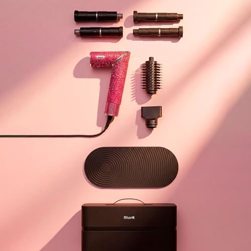 Shark FlexStyle x Marilyn Monroe Air Styling & Drying System | Powerful Hair Dryer & Multi-Styler | With Auto-Wrap Curlers, Oval Brush, Concentrator Attachment | Pink Sparkle | HD449PK1 (Ltd. Edition) - Image 3