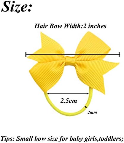 CÉLLOT Baby Hair Ties with Bows,50pc 2 inch Baby Hair Bow Ponytail Holders - Image 3