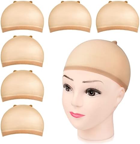 MORGLES Stretchy Nylon Wig Caps 6 Pack, Closed End Stocking Caps for Women by Morgles