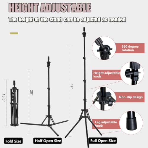 SZCY LLC Wig Head Stand 63inch, Height Adjustable Mannequin Head Stand - Wig Stand Tripod for Cosmetology Hairdressing Training - Image 3