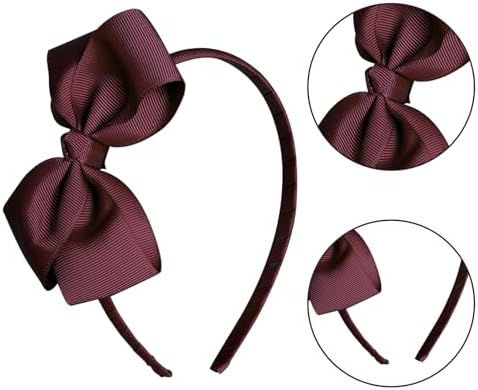 baotongle 11pcs Wine Red School Hair Accessories Set Uniform Hair Bow Headband Clips Hair Ties Curly Bows for Little Toddler School Girls(Wine Red) - Image 6