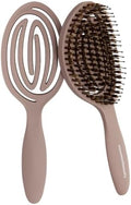The Boar's Hair Bristle Wellness Brush | Conditions, Detangles, Boosts Scalp Circulation, Lightweight Flexible Design, Vented Cushion, Pain-Free, Helps Dry Damaged Hair (Soft Taupe) by Unknown