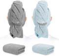2 Pack Microfiber Hair Towel XL 41" x 24" Fast Dry, Soft, Absorbent by BEofferDirect