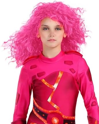 Girl's Fiery Superhero Pink Costume Wig | Superhero Accessories Standard by FunCostumes