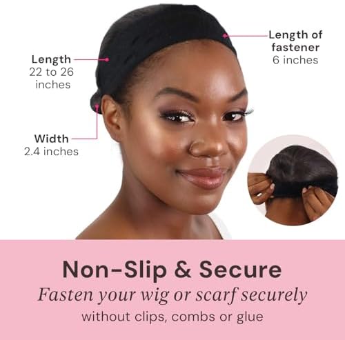 Milano Collection No-Slip Wig Grip Band Original WiGrip Comfort Band for Women Tension-Free Glueless Wig Installs Black One Size Fit All (Pack of 1) - Image 3