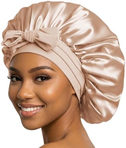 VarCozy Adjustable Double Layer Satin Bonnet for Sleeping to Reduce Frizz by VarCozy