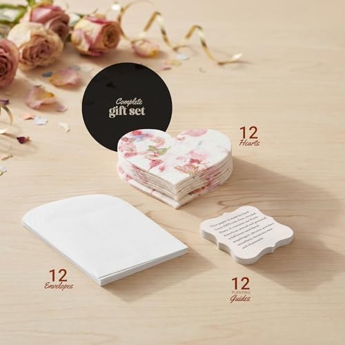 12 Favor Set, Pink Heart Gift Wrap Tags with Wildflower Seeds - Image 3