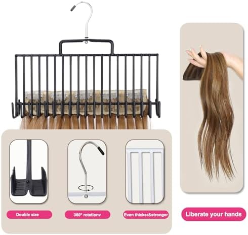 Hair Extension Holder - for Professional Extra Wide Weft Hair Holder Tool Used for Wig Washing, Coloring and Blow-Drying of Weft, Clip-In, Tape-In Hair Extensions (Black, Large 1pcs) - Image 6