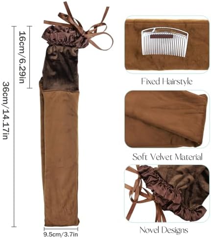 New Hair Curlers to Sleep in - Soft Suede Heatless Hair Curler, Heatless Curlers for Sleeping without Heat (Brown) - Image 3