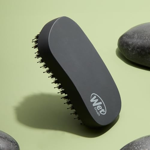 Wet Brush Shine Enhancer Hair Brush with IntelliFlex Bristles, Short Hair & Palm Beard Detangler for Men, Detangling Boar Bristles, Soft & Shiny Strands, For Easy Styling, Black - Image 2