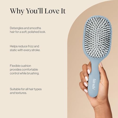 Kitsch Smooth & Polish Hair Brushes For Women and Men - Haze Blue - Image 5