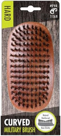 Titan Hard Curved Military Brush For Men All Hair Textures – 1pc, Natural Boar Bristles Wooden Handle, Wooden Hair Brush by TITAN