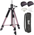 GEXWORLDWIDE GEX 63" Heavy Duty Mannequin Tripod Stand Wig Stand for Wig Mannequin Head Training Doll Manikin Head for Cosmetology Hairdressing with Travel Bag (Rose Gold) by GEXWORLDWIDE