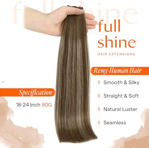 Full Shine Genius Weft Hair Extensions Real Human Hair 18 Inch 80g - Image 2