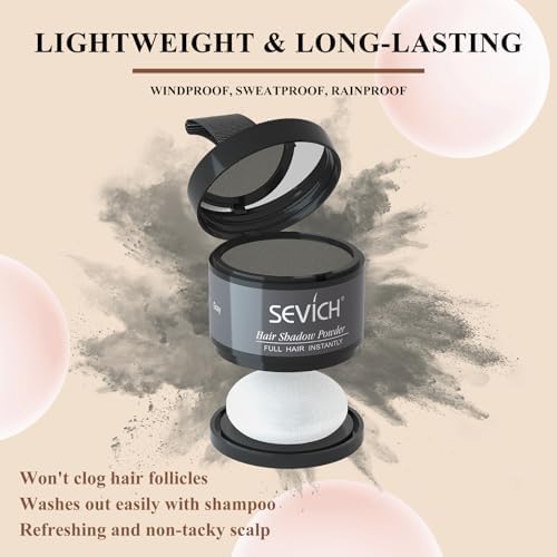 Sevich Hairline Powder: Instantly Conceals Hair Loss and Gray Roots, Grey Windproof & Sweatproof Hair Toppers for Women & Men - Image 2