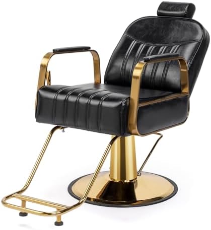 OmySalon Salon Chair for Hair Stylist, Reclining Barber Chair Hairdressing Styling Chair with Adjustable headrest, Beauty Shampoo Barbershop Furniture by OmySalon