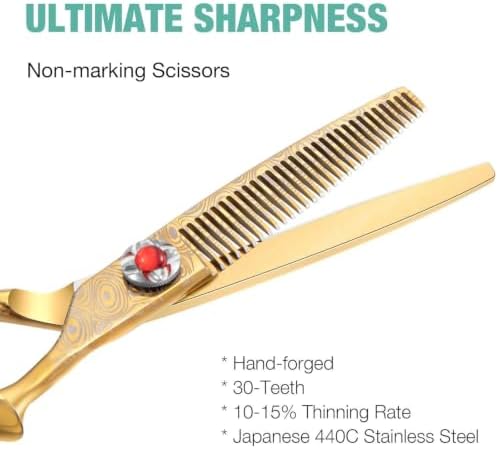 JASON Hair Thinning Scissors Shears - 6" 30-Tooth Professional Cutting - Image 2