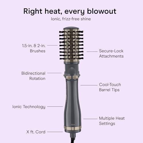 Conair InfinitiPRO Blow Dryer Brush Set, Rotating, 2" & 1" Brush Heads - Image 4