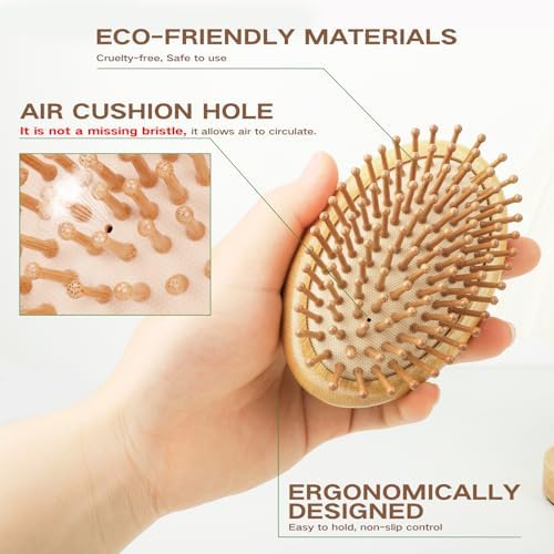 Bamboo Hair Brush – Scalp Massager for Hair Growth & Detangling - Image 2
