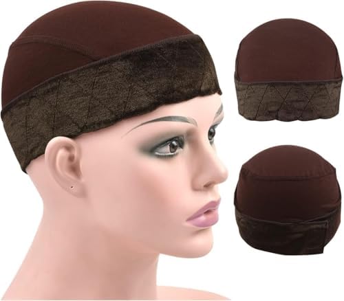 Wig Grip Cap for Women Non Slip with Wig Grip Band 2-in-1 Adjustable Bamboo Fiber Wig Caps for Women (Dark Brown) by YTBYT