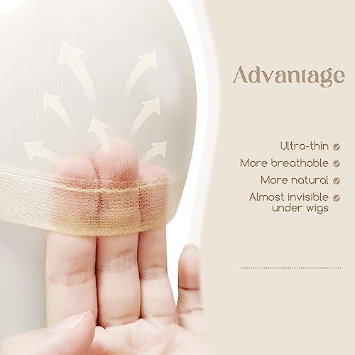 Dreamlover HD Wig Caps for Women, Seamless Wig Base, Beige, 12 Pieces - Image 3