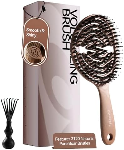 Boar Bristle Hair Brush for Women, Detangler Brush For Fine Hair & Styling by CREATIVEART