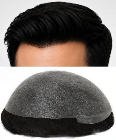 0.03mm Ultra-Thin Skin Hair System for Men, #1 Jet Black by TOPUNIQUE
