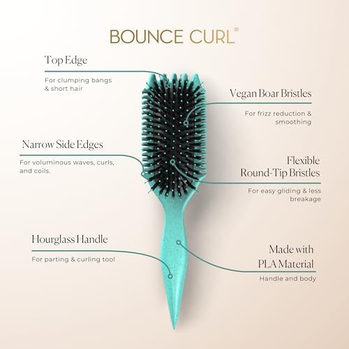 Bounce Curl Volume EdgeLift Brush, 5-In-1 Styling Tool, Defined Curls Teal - Image 3