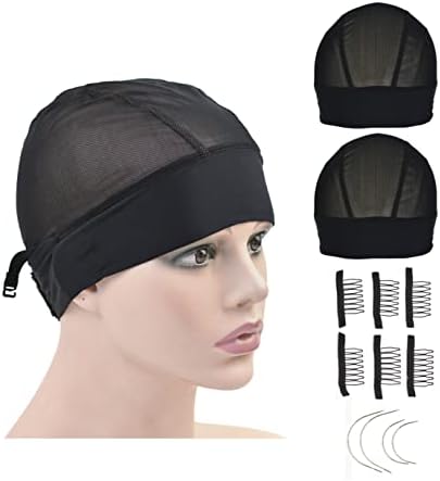 2 Pcs Headband Wig Caps Adjustable Mesh Wig Grip Cap Ice Silk Material for Making Headband Wigs (Mesh Wig Caps) by YTBYT