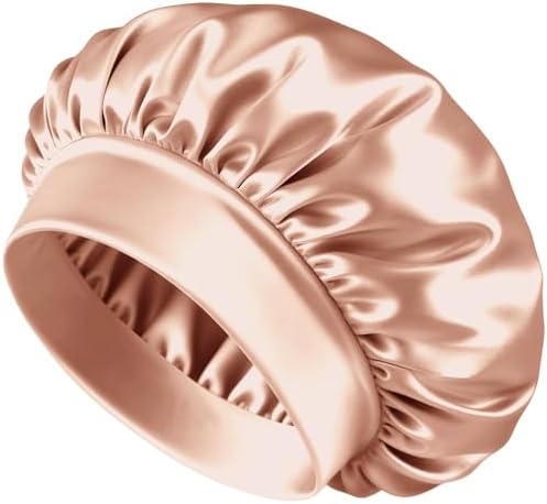 BONNET QUEEN Silk Bonnet for Sleeping Women Satin Bonnet Hair Wrap with Elastic Wide Band Sleep Cap for Curly Hair Night Cap by BonnetQueen