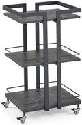 BarberPub 3-Tier Metal Rolling Salon Trolley Cart on Wheels, Grey 2033 by BarberPub
