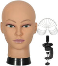 Bald Mannequin Head Stand Professional Cosmetology Wig Training Head for Wig Making and Display Hat Glasses Scarf Jewelry Model Head with Free Clamp by Simnient