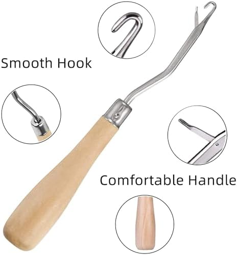 5Pcs/Sets Bent Latch Hook Crochet Hooks Hair Braiding Tools Dreadlocks Different Sizes Crocheting Weaving Needles for Hair Braiding, Rug Making and Art Crafts - Image 4
