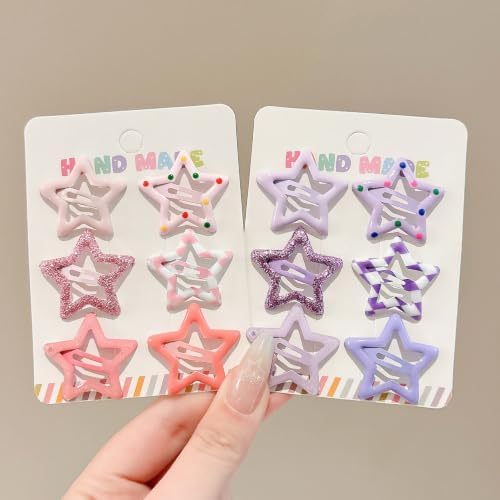 (44 Pcs) Super Cute Girls Hairpin, Mini Size Brown Polka Dot Heart Floral Flower Bowknot Star Hairpin Baby Girl Hair Clips Decoration Salon Hairstyle Hairdressing for Little Kids or Doll-Mix 3 - Image 2